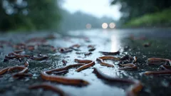 地表に現れる何百万匹ものミミズ:一体何が彼らを這い出させるのか